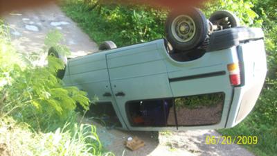 My van flipped over 